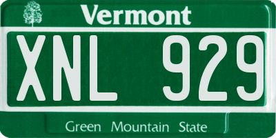 VT license plate XNL929