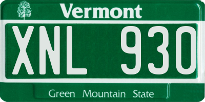 VT license plate XNL930