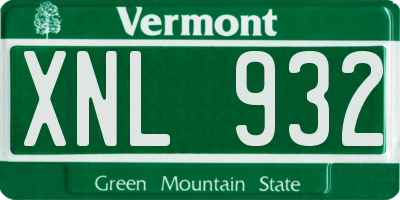VT license plate XNL932