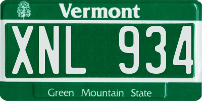 VT license plate XNL934