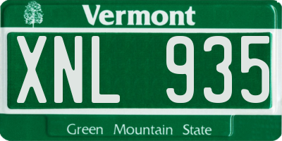 VT license plate XNL935