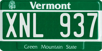 VT license plate XNL937