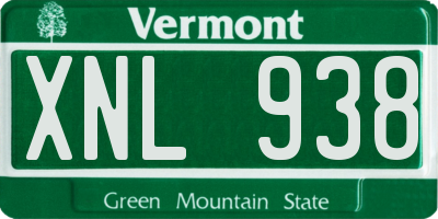VT license plate XNL938