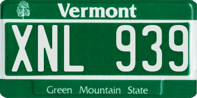 VT license plate XNL939