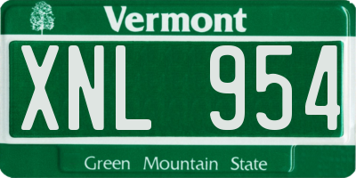 VT license plate XNL954