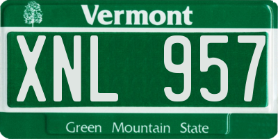 VT license plate XNL957