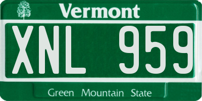 VT license plate XNL959