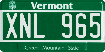 VT license plate XNL965