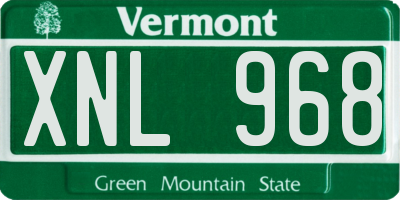 VT license plate XNL968