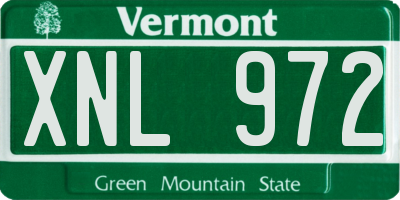 VT license plate XNL972