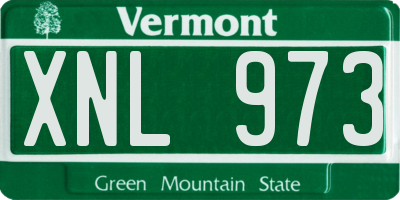 VT license plate XNL973