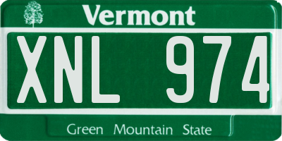 VT license plate XNL974