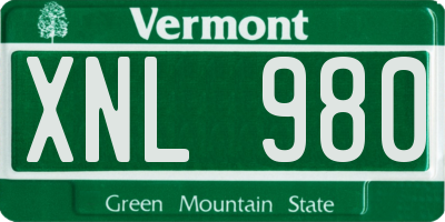 VT license plate XNL980