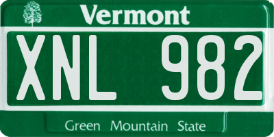 VT license plate XNL982