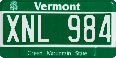 VT license plate XNL984