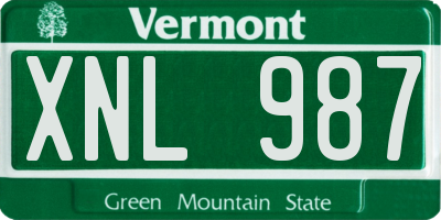 VT license plate XNL987