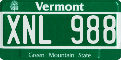VT license plate XNL988