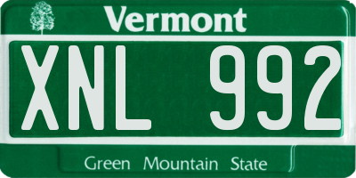 VT license plate XNL992