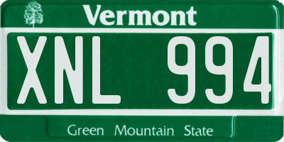 VT license plate XNL994