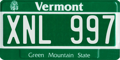 VT license plate XNL997