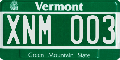 VT license plate XNM003