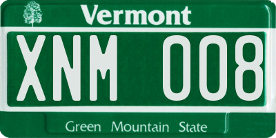 VT license plate XNM008