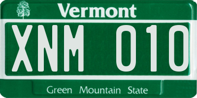 VT license plate XNM010