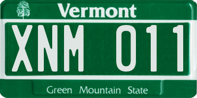 VT license plate XNM011
