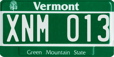 VT license plate XNM013