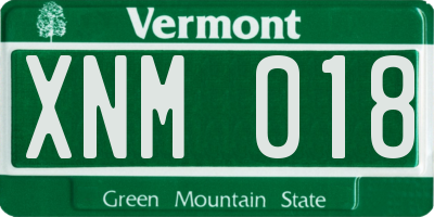 VT license plate XNM018