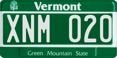 VT license plate XNM020