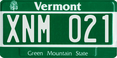 VT license plate XNM021