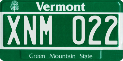 VT license plate XNM022