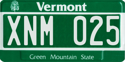 VT license plate XNM025