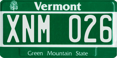 VT license plate XNM026