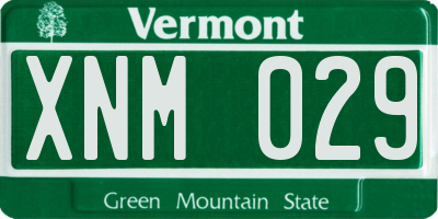 VT license plate XNM029