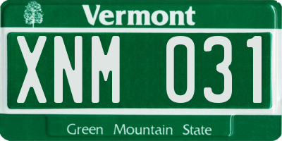 VT license plate XNM031
