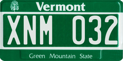 VT license plate XNM032