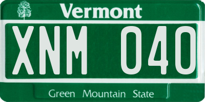 VT license plate XNM040