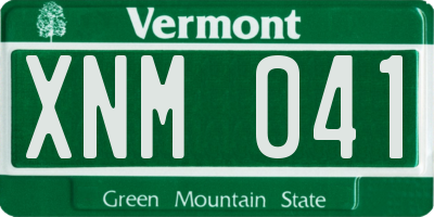 VT license plate XNM041