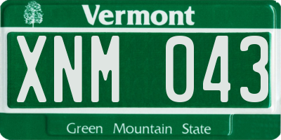 VT license plate XNM043