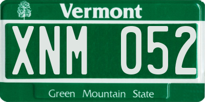 VT license plate XNM052