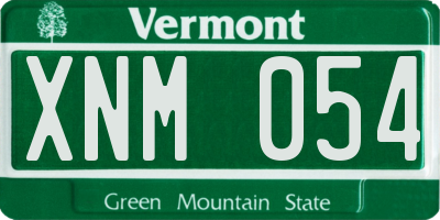 VT license plate XNM054
