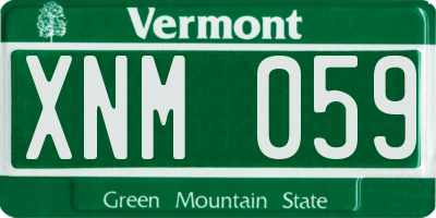 VT license plate XNM059