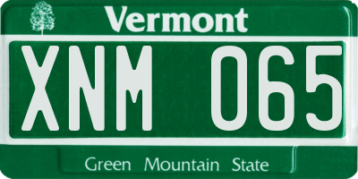 VT license plate XNM065