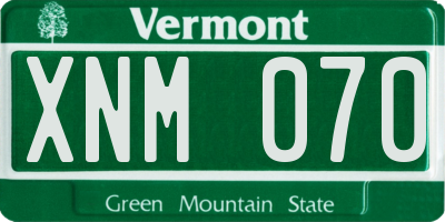 VT license plate XNM070