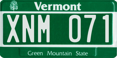 VT license plate XNM071