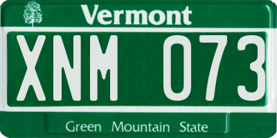 VT license plate XNM073