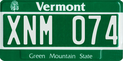 VT license plate XNM074