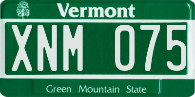 VT license plate XNM075
